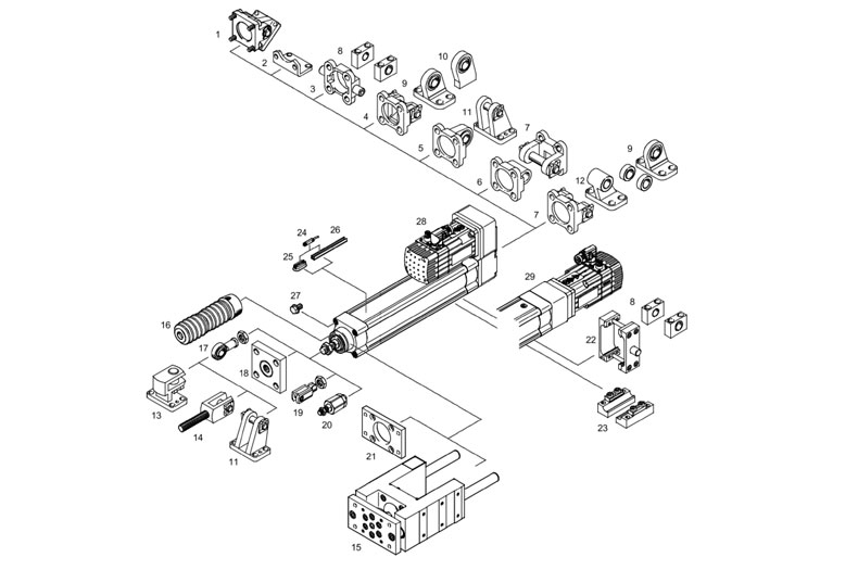 电动缸安装组件